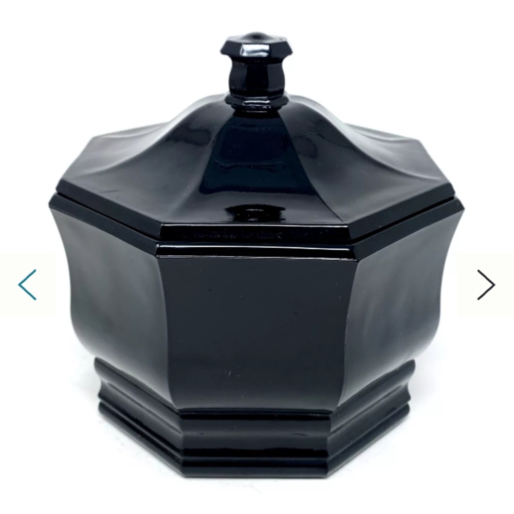 Black Octagonal Decorative Jar